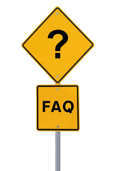 FAQ segnaletica stradale — Foto Stock