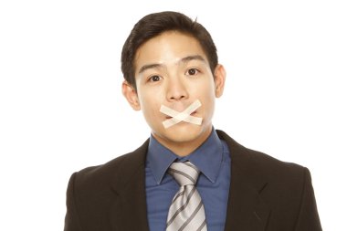 Silenced Businessman clipart