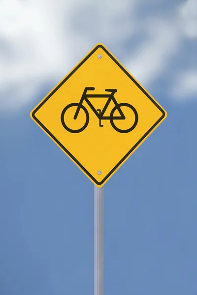 Rower z wyprzedzeniem znak — Zdjęcie stockowe