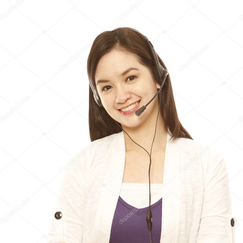 Young Woman with Headset