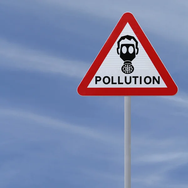 Zanieczyszczenie znak drogowy — Zdjęcie stockowe