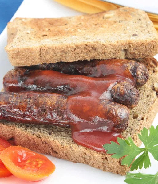 stock image Sausage sandwich