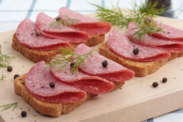 stock image Salami slices