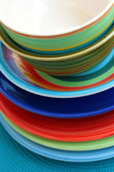 stock image Colourful bowls and plates