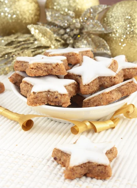 Ciasteczka w kształcie gwiazdy Boże Narodzenie cynamon Obrazek Stockowy