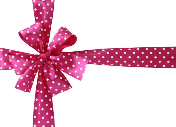 Pink bow on a white background — Stock Photo, Image