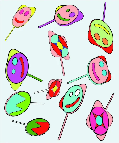 Colorful crazy lolipops — Stock Vector