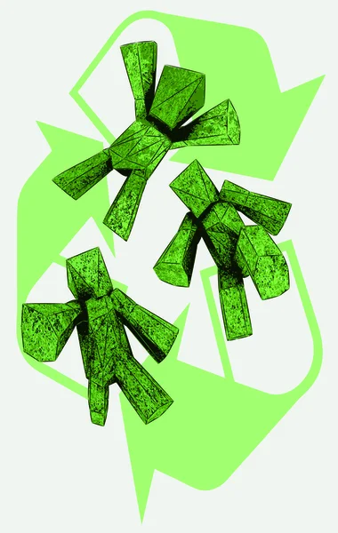 Green giants recycling — Stock Vector