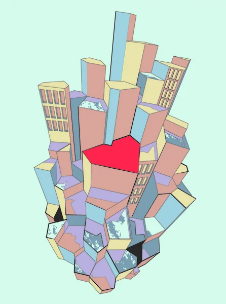 Hart van de stad — Stockvector
