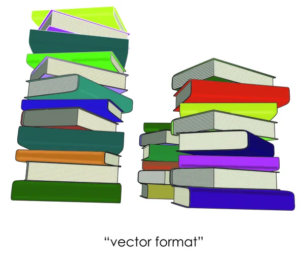Tři sloupce barevných knih — Stockový vektor