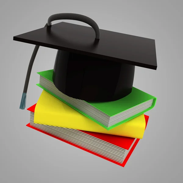Três livro de educação para a graduação bem sucedida — Fotografia de Stock