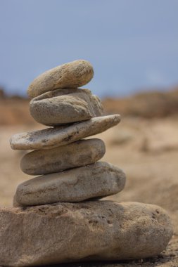 Pile of rocks at the Northern coast of Aruba clipart