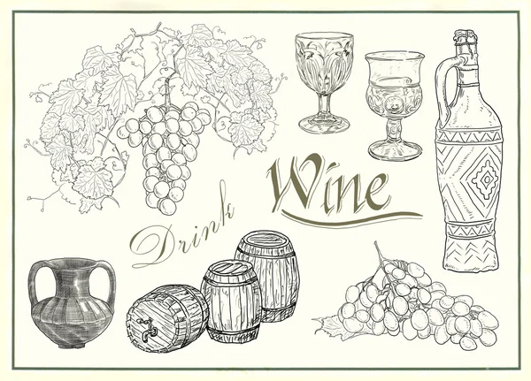 Vine set illustration — Stock Photo, Image