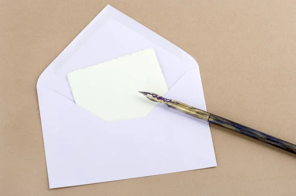 Pen with letter — Stock Photo, Image
