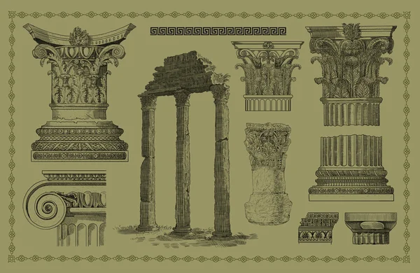 Ilustración del antiguo conjunto griego — Foto de Stock