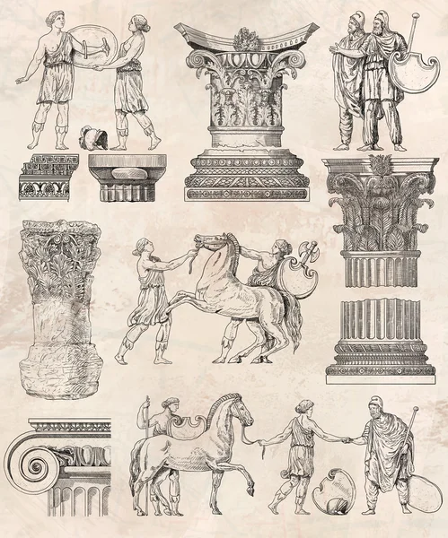 Ilustración del antiguo conjunto griego —  Fotos de Stock
