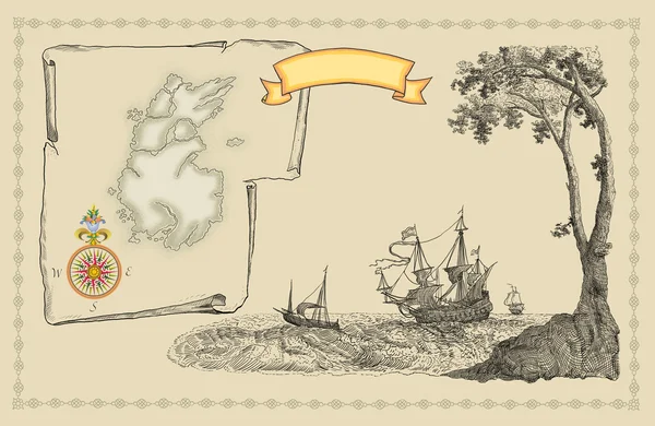 Eski korsan haritası — Stok fotoğraf