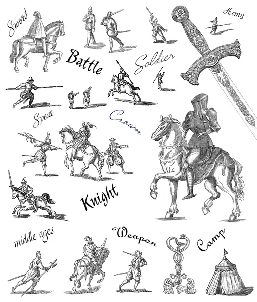 Старая рыцарская иллюстрация — стоковое фото