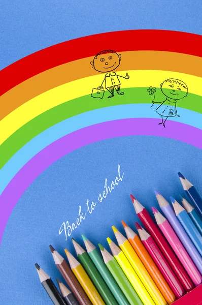 Rainbow colours of pencils — Stock Photo, Image