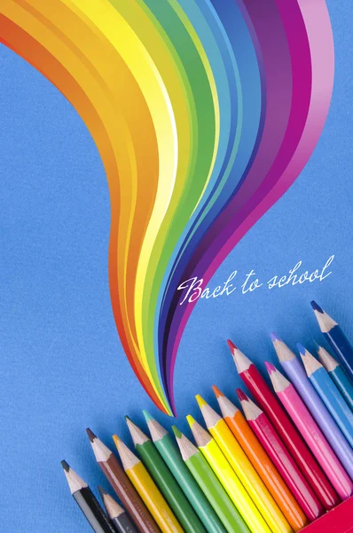 Rainbow ile kalemler — Stok fotoğraf