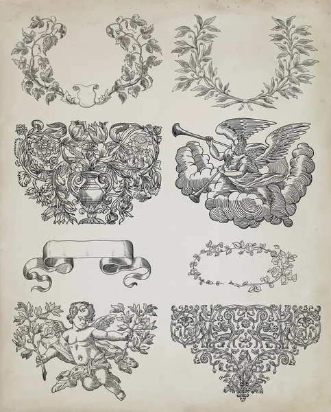 Cartouche set illustration — Stock Photo, Image
