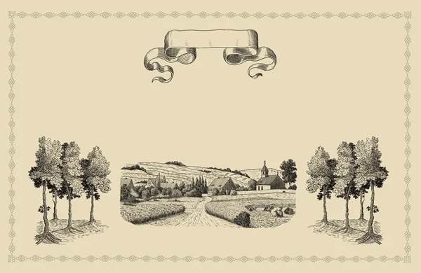 Village illustration — Stock Photo, Image
