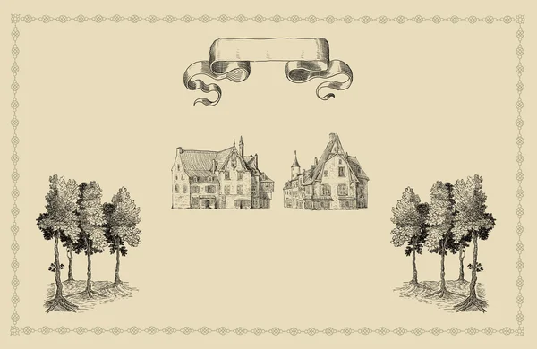 Old town illustration — Stock Photo, Image