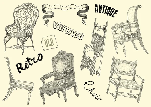Vintage chairs illustration — Stock Photo, Image