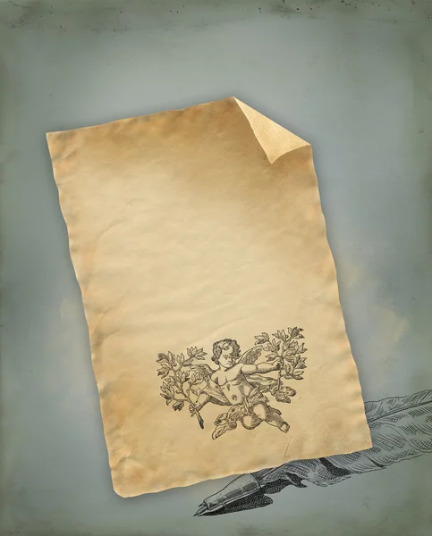 Eski bir kağıt ile cartouch — Stok fotoğraf