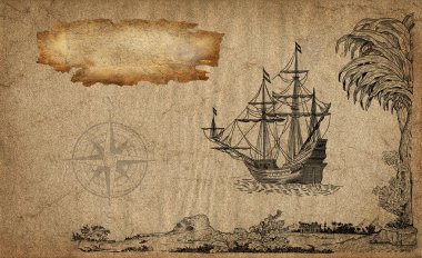 Pirate map clipart