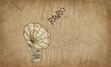 Retro gramophone clipart