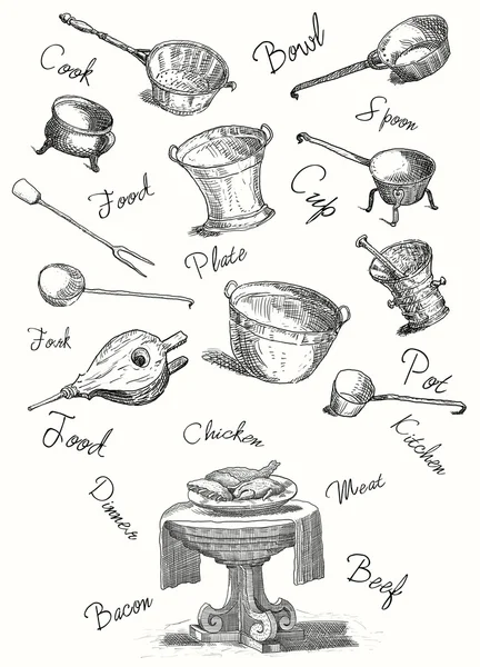 Кухонний гарнітур інструменти — стокове фото