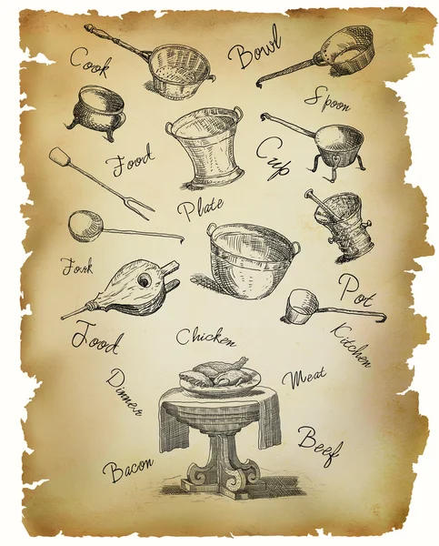 Conjunto de ferramentas de cozinha — Fotografia de Stock