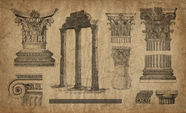 Oude Griekse kolom illustratie — Stockfoto