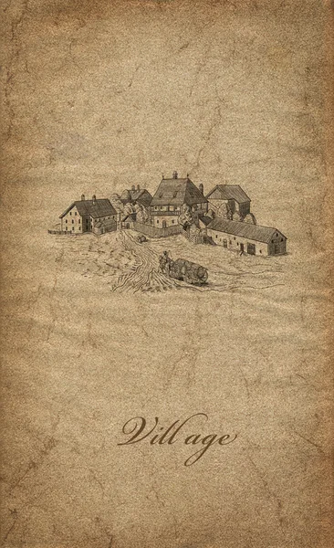 Village illustration — Stock Photo, Image