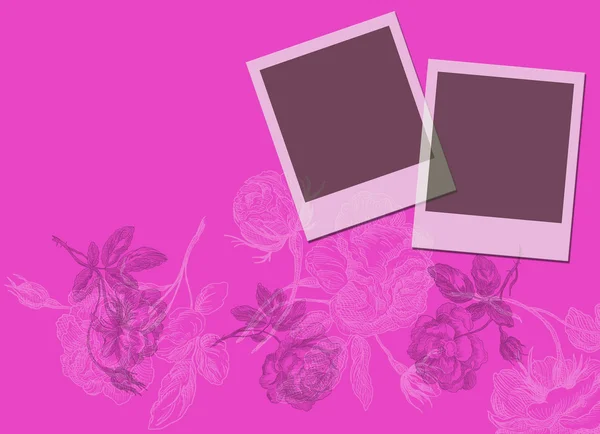 Дві рами на рожевому — стокове фото