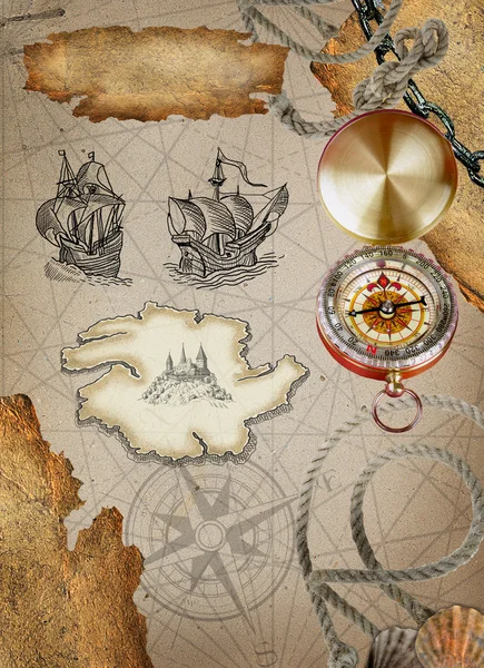 Mappa dei pirati — Foto Stock