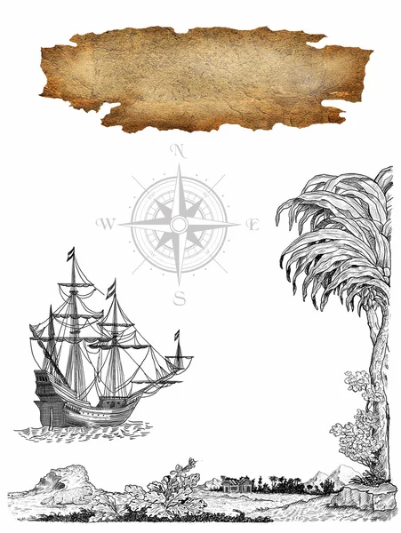 Χάρτης πειρατών — Φωτογραφία Αρχείου