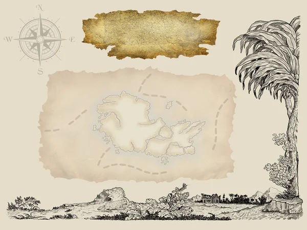 Χάρτης πειρατών — Φωτογραφία Αρχείου
