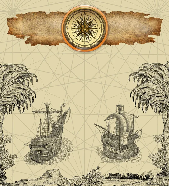 海盗地图 — 图库照片