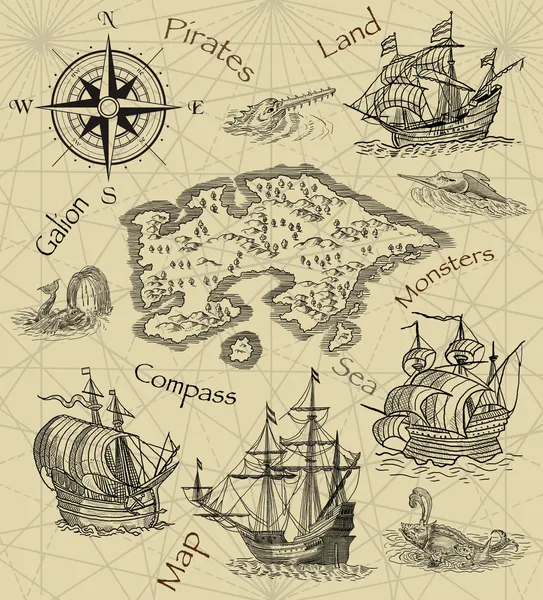 Korsan Haritası — Stok fotoğraf