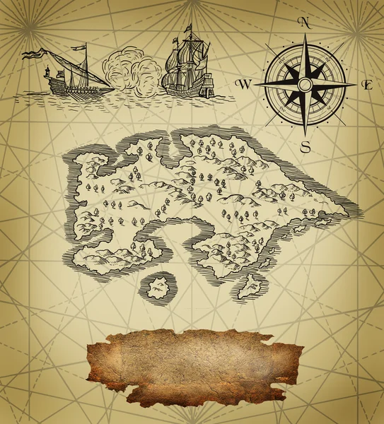 Mapa piratów — Zdjęcie stockowe