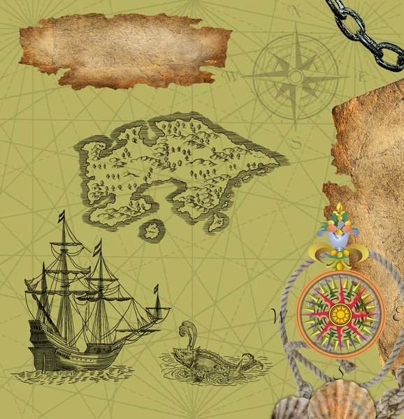 Carte des pirates — Photo
