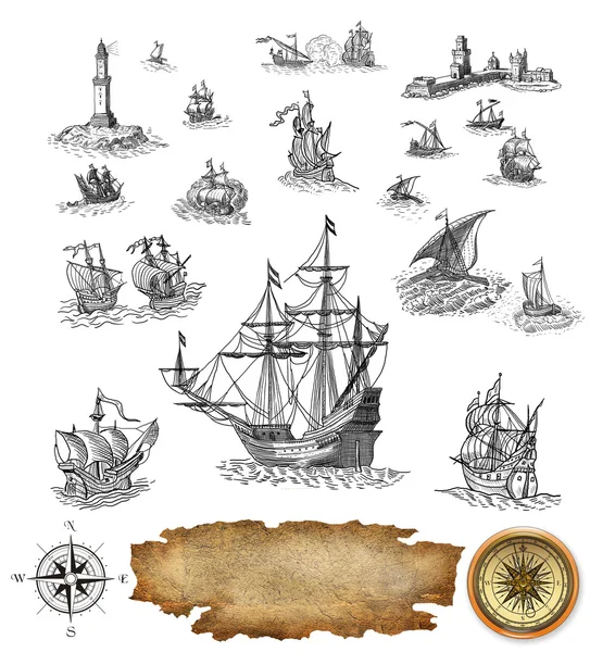समुद्री डाकू नक्शा स्टॉक तस्वीर