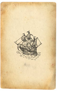 Sailboat on retro paper clipart