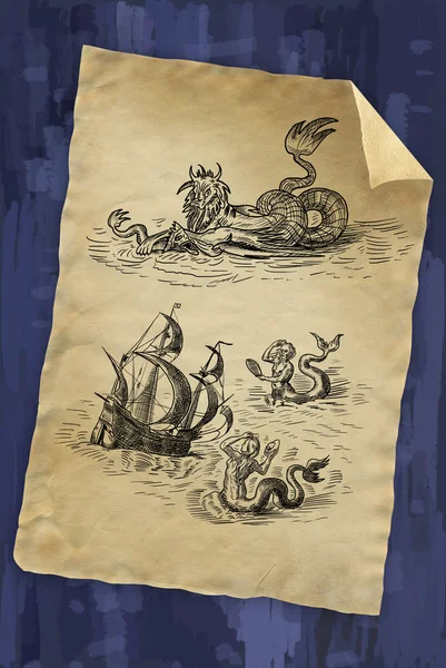 Пиратская карта — стоковое фото
