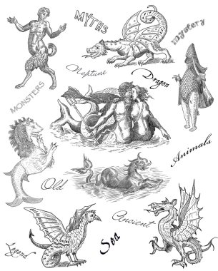 Old monsters illustration