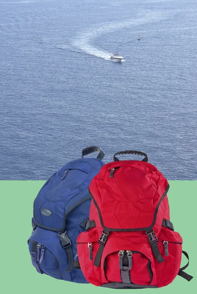 Два современных рюкзака — стоковое фото