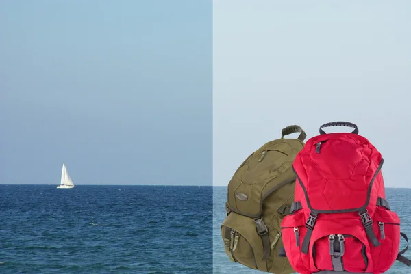 Два современных рюкзака — стоковое фото
