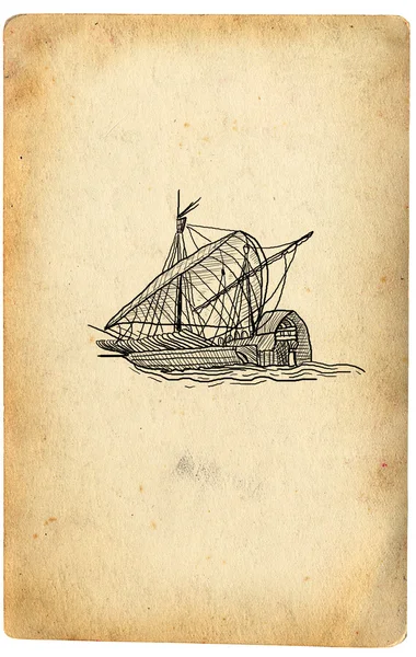 Старая пиратская карта — стоковое фото